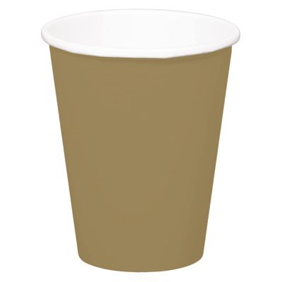 Folat 50628 Disposable Cups, 350 ml, 8 Count, Gold