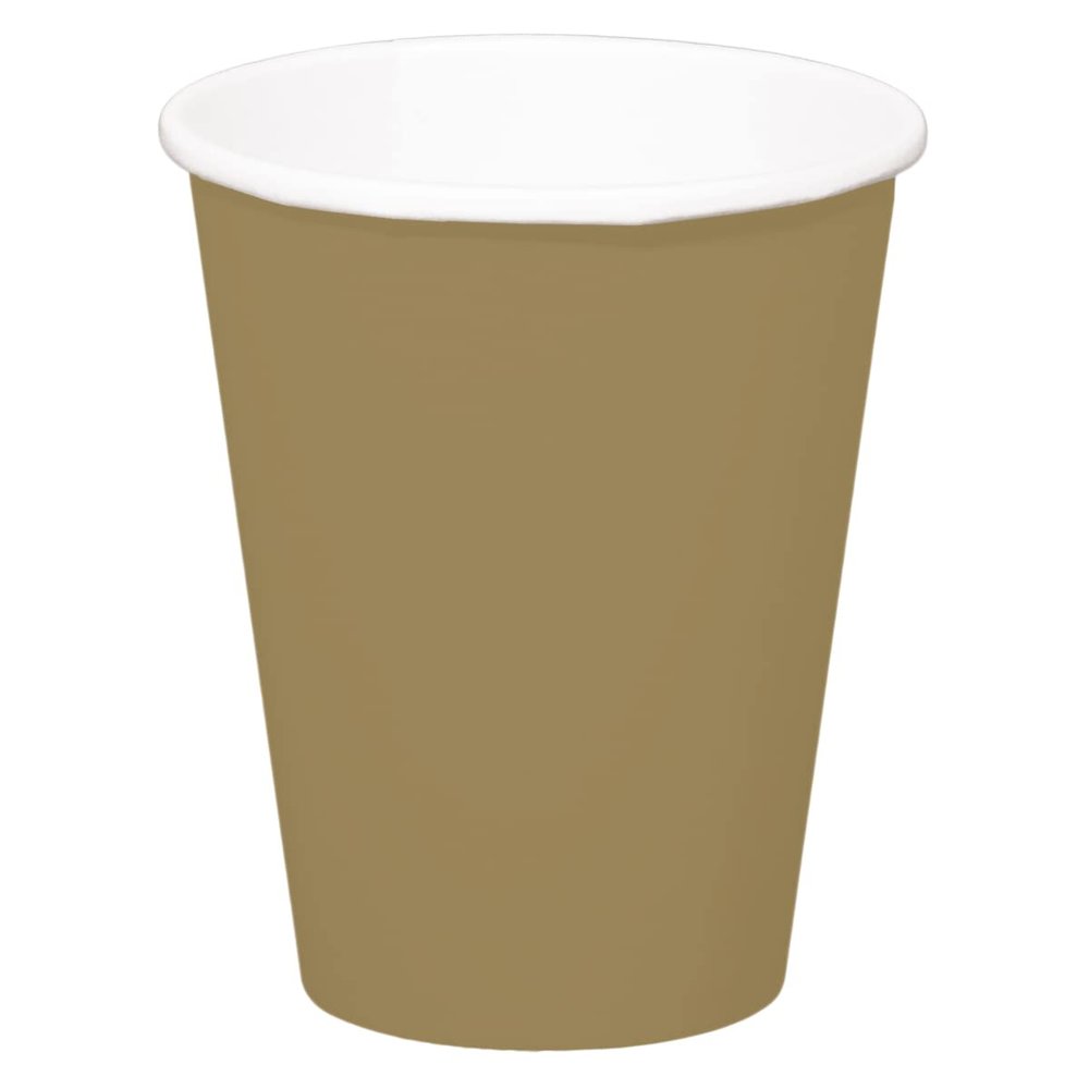 Folat 50628 Disposable Cups, 350 ml, 8 Count, Gold