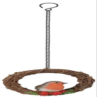 Vivid Arts Hanging Robin Rattan Wreath BG-XW35-G