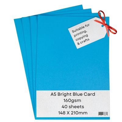 NatNip A5 Printer Paper, Light Blue, 160 g/m², 40 Sheets