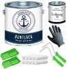 Matte Paint for Wood and Metal, Pigeon Blue RAL 5014, with Painting Set X300 and 1 L Thinner, Hamburger Lack-Profi 10 L view 1