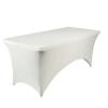 GEBIN Spandex Stretch Rectangular Tablecloth, Fitted Table Cover for Wedding, Banquet, Party, Event, Trade Show, Ivory, 8 ft view 1