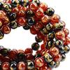80 Natural Crystal Beads, Round Red and Black Agate, 10 mm view 3