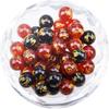 80 Natural Crystal Beads, Round Red and Black Agate, 10 mm view 4
