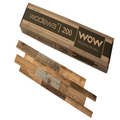 wodewa Reclaimed Pine Design Panel | Self-Adhesive Solid Wood 3D Wall Panel | 700 x 160 mm | Made in Germany
