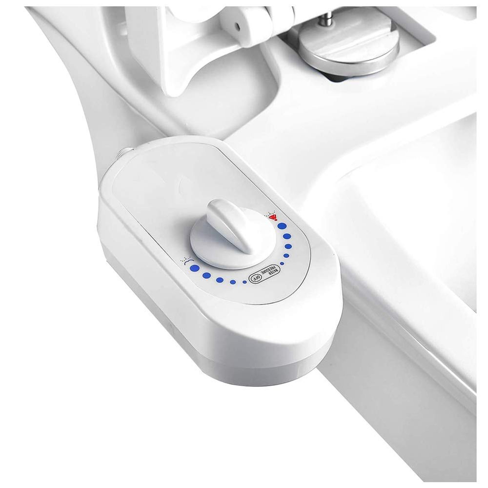 MSQL Non-Electric Bidet Toilet Seat Attachment, Self-Cleaning Dual Nozzle, Feminine Wash, White, EU