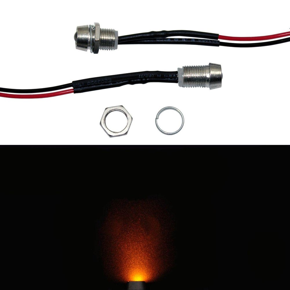 Lumonic 10x Super-Bright Yellow 5 mm Screw-In LEDs with Resistor for 12 V Applications