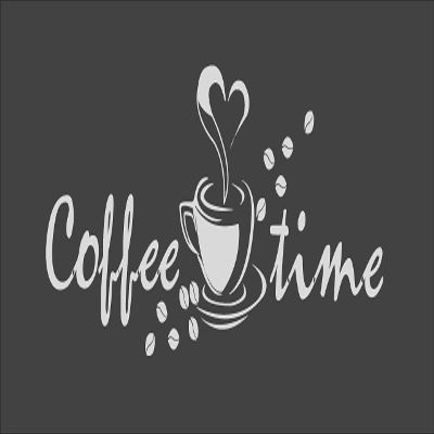 Skins4u Coffee Time Coffee Bean Wall Decal, 120 x 42 cm, Medium Gray