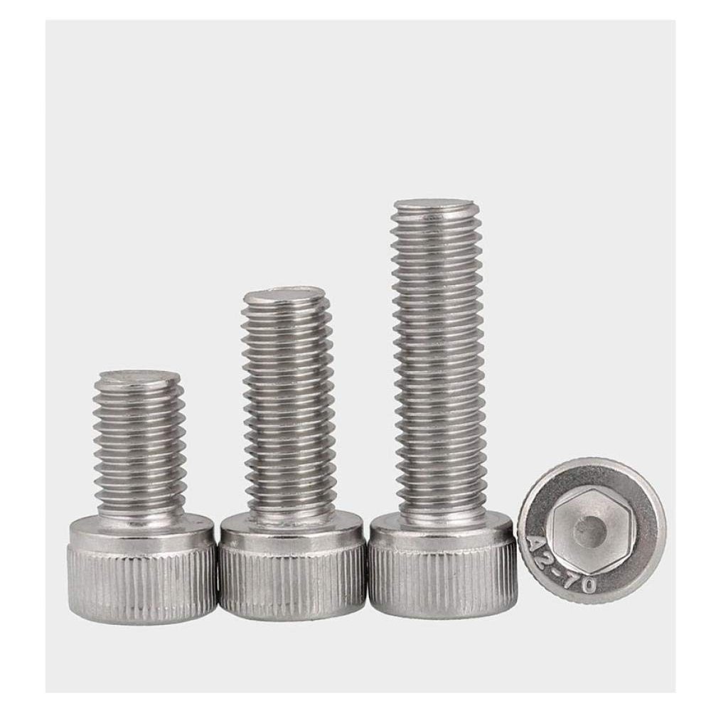 M4/M5 304 Stainless Steel Cylindrical Head Hex Socket Screws, M5×80, 5-Pack
