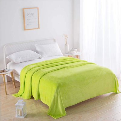 DZYP Thick Flannel Blanket, Soft, Warm, Skin-Friendly, Machine Washable, Green, 100 x 150 cm