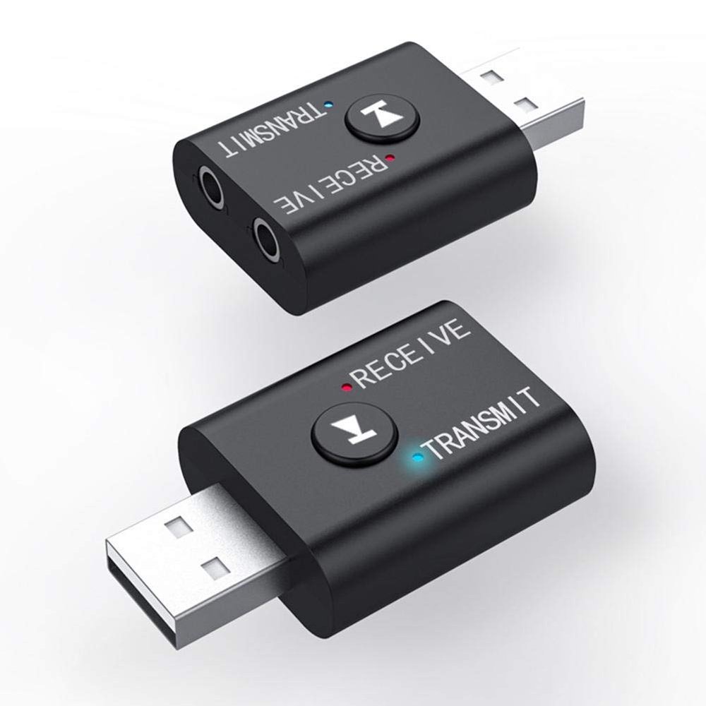 CCYLEZ Bluetooth 5.0 Transmitter Receiver, 2-in-1 Wireless 3.5 mm Adapter for TV and Home Theater