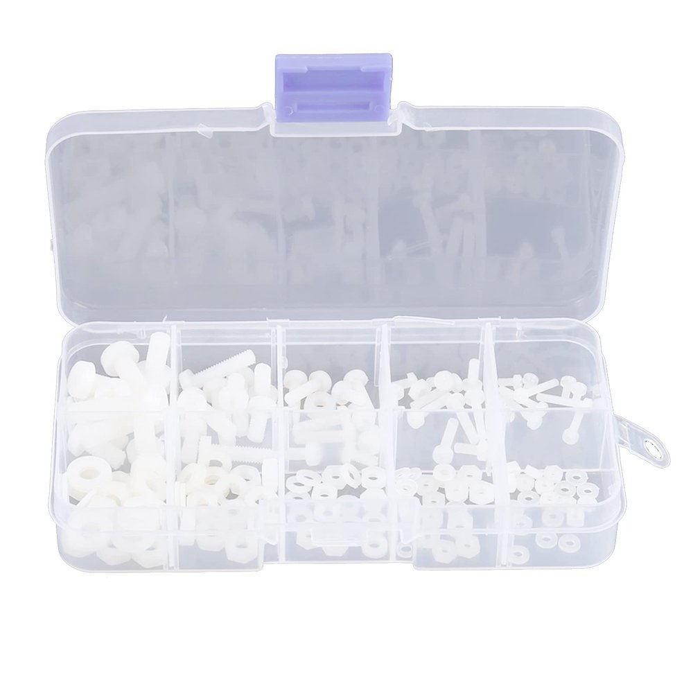 Nylon Screws, Nuts & Washers Set (M2–M5), 150 Pieces