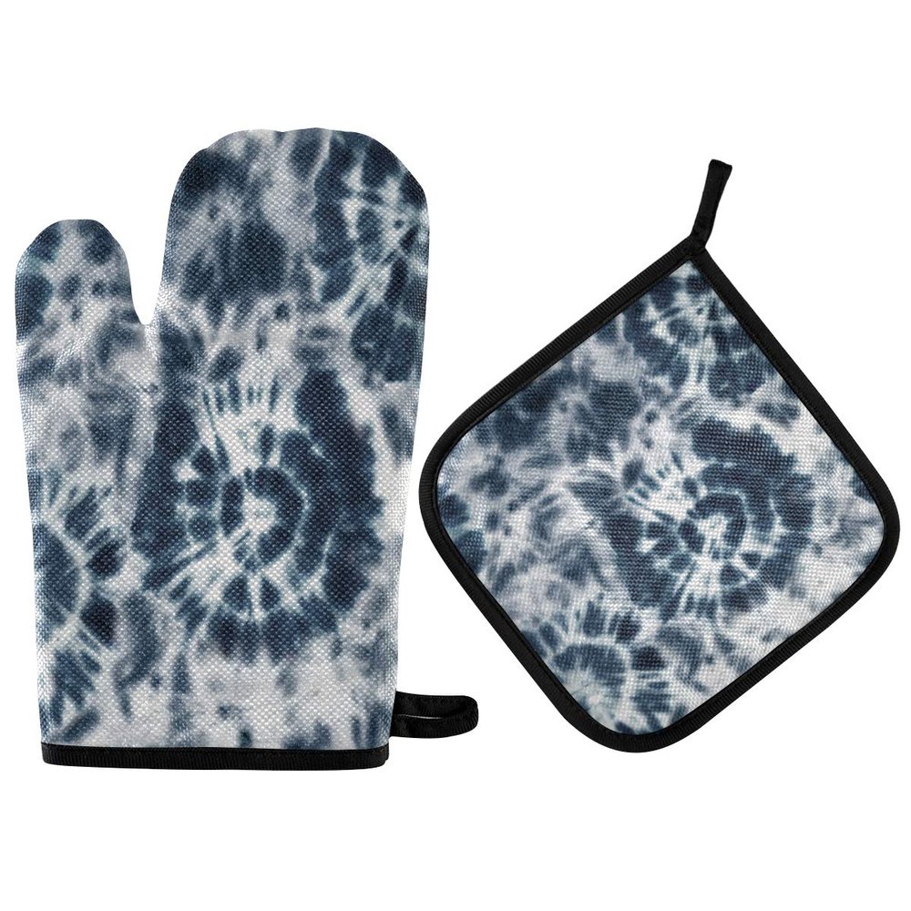 HMZXZ RXYY Watercolor Abstract Ethnic Textured Oven Mitt & Pot Holder Set