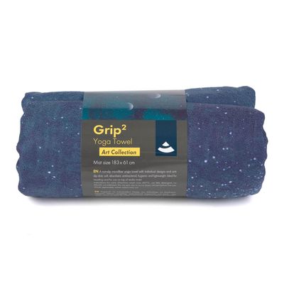 Bodhi Grip Yoga Towel | Non-Slip Microfiber Towel | Hot Yoga Towel | Night Blue/Dusty Moon
