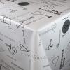 KEVKUS OZ-8004 Love Food Oilcloth Tablecloth, Black/White, Custom Size view 1