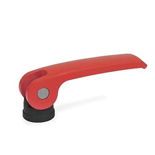 Cam Lever Clamping Device, Fixed Support Washer, Red, 101 mm Lever, M10 Threaded Bushing