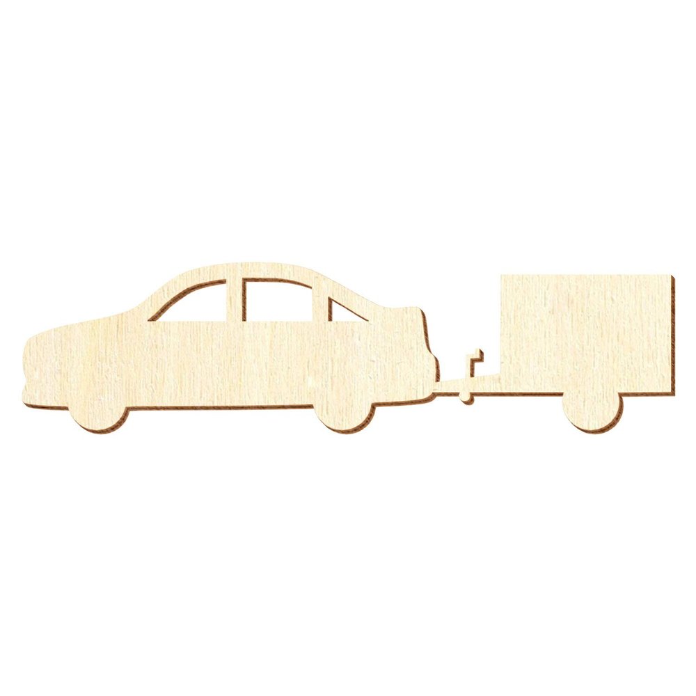 Wooden Car V7 with Tarpaulin Trailer, 25 cm