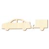 Wooden Car V7 with Tarpaulin Trailer, 25 cm view 1