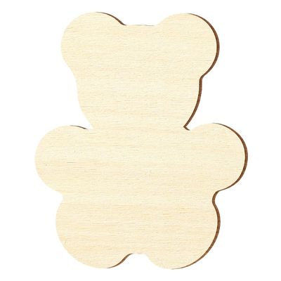 Wooden Teddy Bear – Craft Decoration, 3–50 cm, Pack of 100, Height: 33 cm