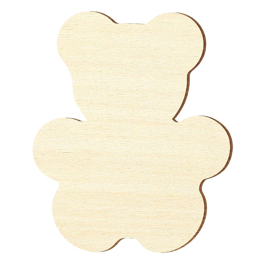Wooden Teddy Bear – Craft Decoration, 3–50 cm, Pack of 100, Height: 33 cm