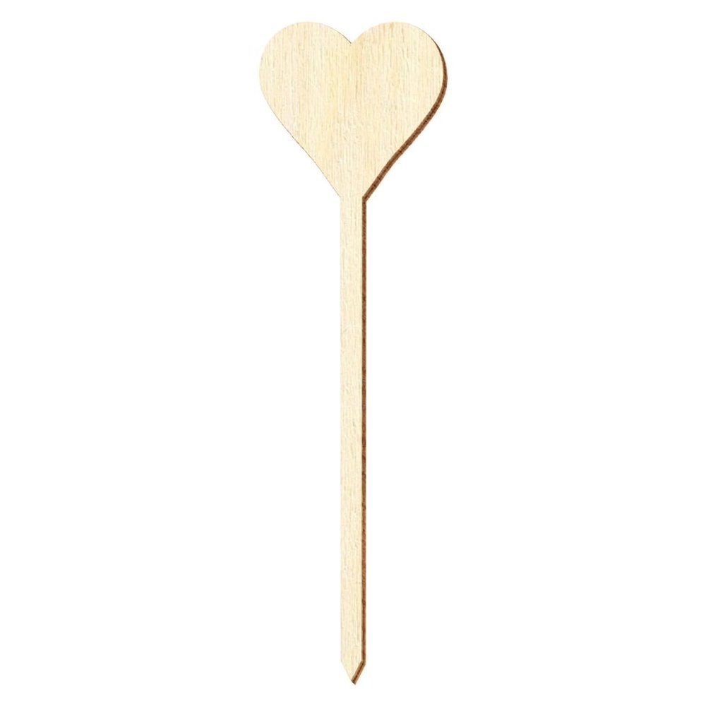 Wooden Heart Flower Stake, 25 cm