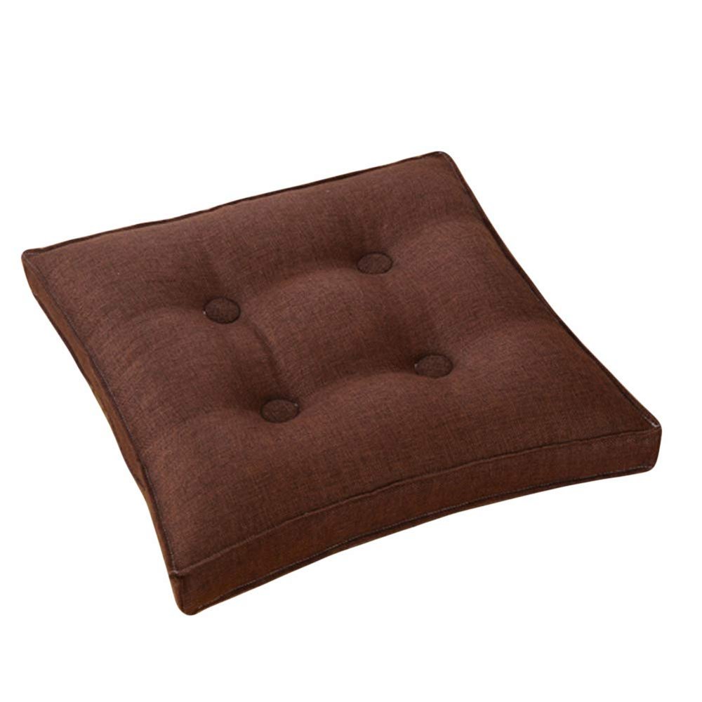 Padded Chair Cushion for Garden and Dining Chairs, Coffee, 50 x 50 cm