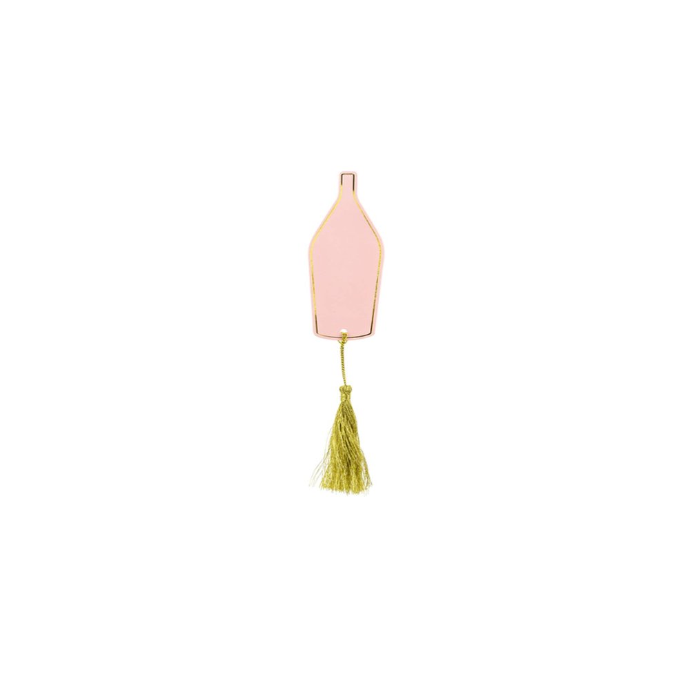 Gnrique 6 Bottle-Shaped Place Cards, Pink and Gold