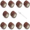 10-Pack 12 x 12 mm Grit 400 Flap Wheels with Mandrel for Dremel and Proxxon view 1