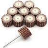 10-Pack 12 x 12 mm Grit 400 Flap Wheels with Mandrel for Dremel and Proxxon view 2