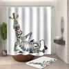 Chickwin Chickw1 Zebra Shower Curtain, 180 x 180 cm view 1