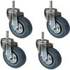 MU 3/4-Inch Heavy-Duty Swivel Casters with Brakes, M10/M12 Threaded Rods view 1