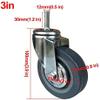 MU 3/4-Inch Heavy-Duty Swivel Casters with Brakes, M10/M12 Threaded Rods view 2