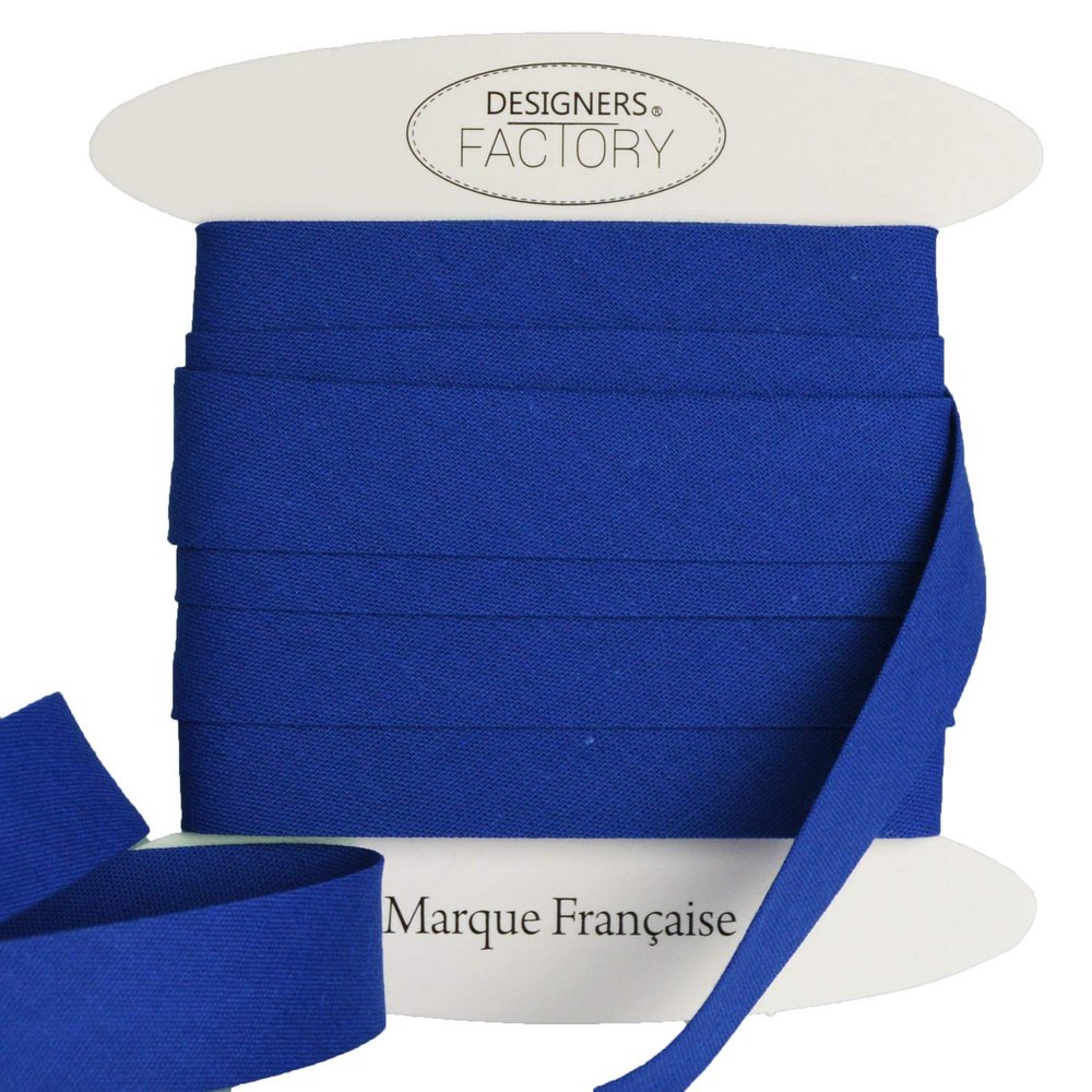 designers-factory Folded Cotton Bias Tape, Royal Blue, Approx. 5 m