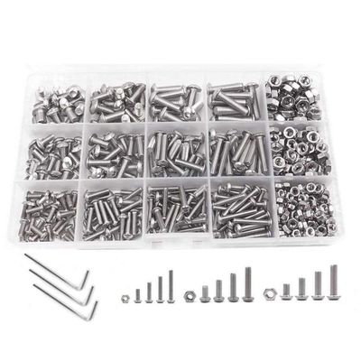 SGerste M3 M4 M5 Stainless Steel Hex Bolts, Socket Head Screws & Nuts Set, 503 Pieces