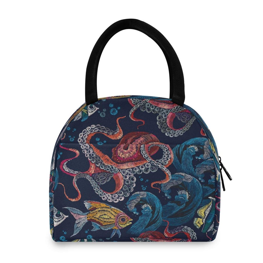 HMZXZ RXYY Colorful Ocean Octopus Lunch Bag for Women and Girls