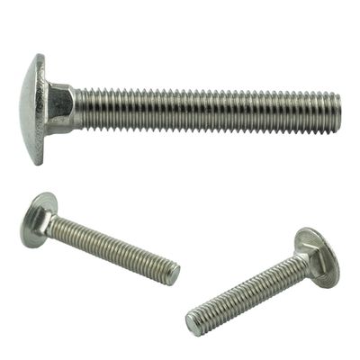 AGBERG M8 x 100 mm A2 Stainless Steel Carriage Bolts, Fully Threaded, Square Neck, 50-Pack