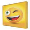 Vintage LED-Lit Sign with Yellow Wooden Frame, Emoticon 0003 view 1