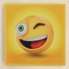 Vintage LED-Lit Sign with Yellow Wooden Frame, Emoticon 0003 view 3