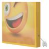 Vintage LED-Lit Sign with Yellow Wooden Frame, Emoticon 0003 view 4