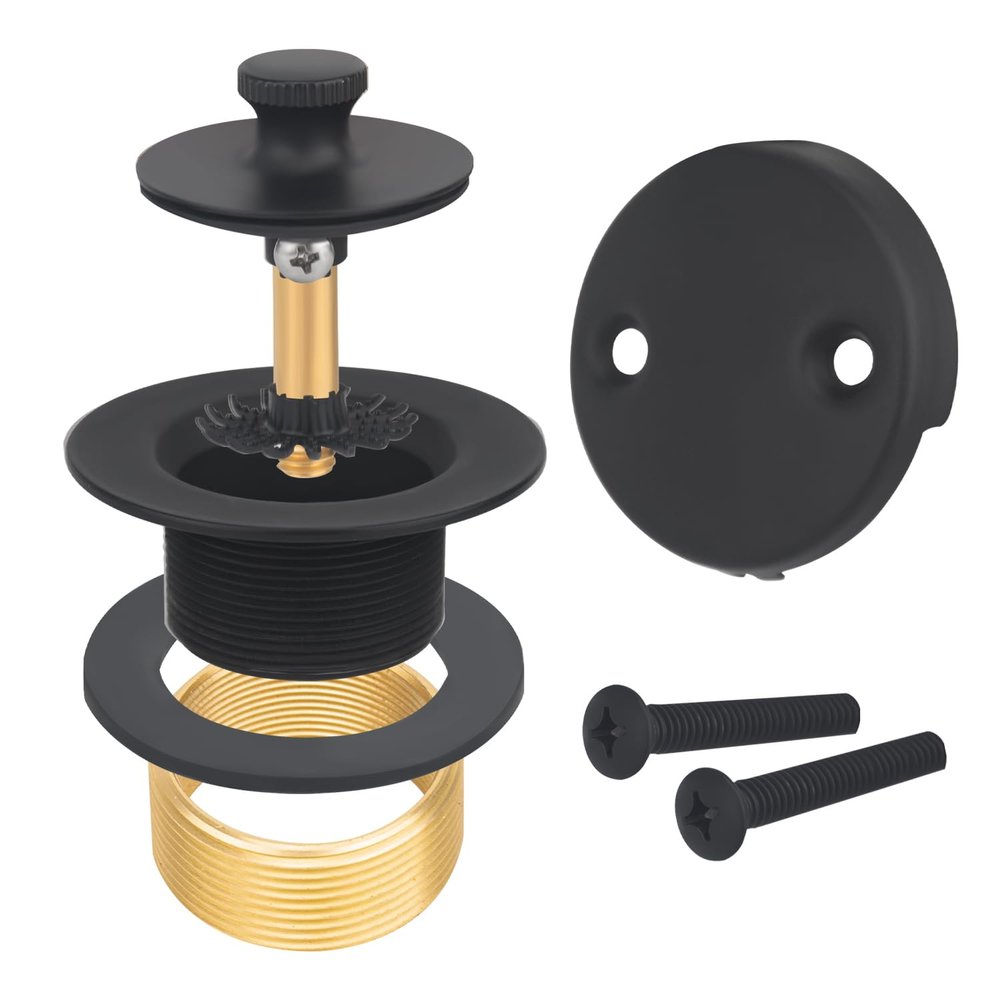 Uni-Green Lift-and-Turn Bathtub Drain Conversion Kit, Matte Black