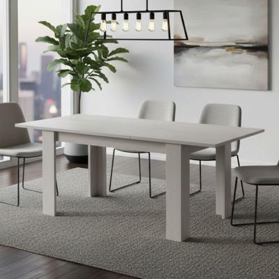 Dmora Extendable Dining Table, Modern Extendable Console, 160/220 x 88 x H80 cm, White