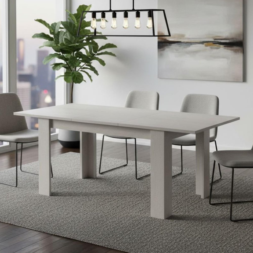 Dmora Extendable Dining Table, Modern Extendable Console, 160/220 x 88 x H80 cm, White