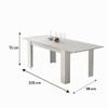Dmora Extendable Dining Table, Modern Extendable Console, 160/220 x 88 x H80 cm, White view 3