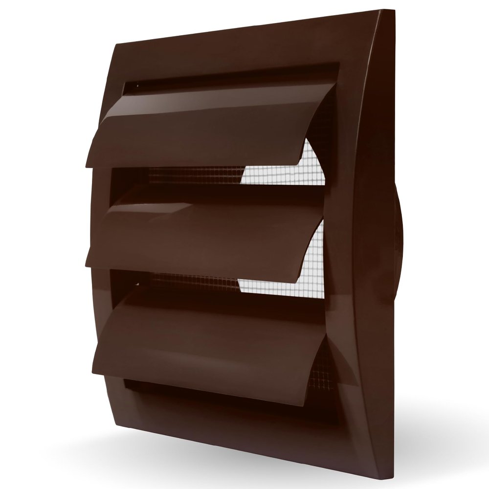 Vent Systems 100 mm Brown Exterior Vent Cover, 153 x 148 mm