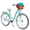 MILORD 26-Inch 3-Speed Aqua Blue Comfort Bike with Basket and Rear Rack view 1