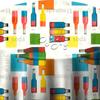 Oilcloth Tablecloth, Soda Lemonade Juice Pattern, White, Oval, 130 x 280 cm, Wipe-Clean view 1