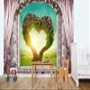 Premium Photo Wallpaper – Castle Window View of Heart Tree, Self-Adhesive Nonwoven, 400 x 300 cm view 2