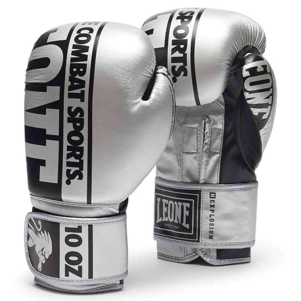 LEONE 1947 NEXPLOSION Boxing Gloves Silver/10 OZ - GN322