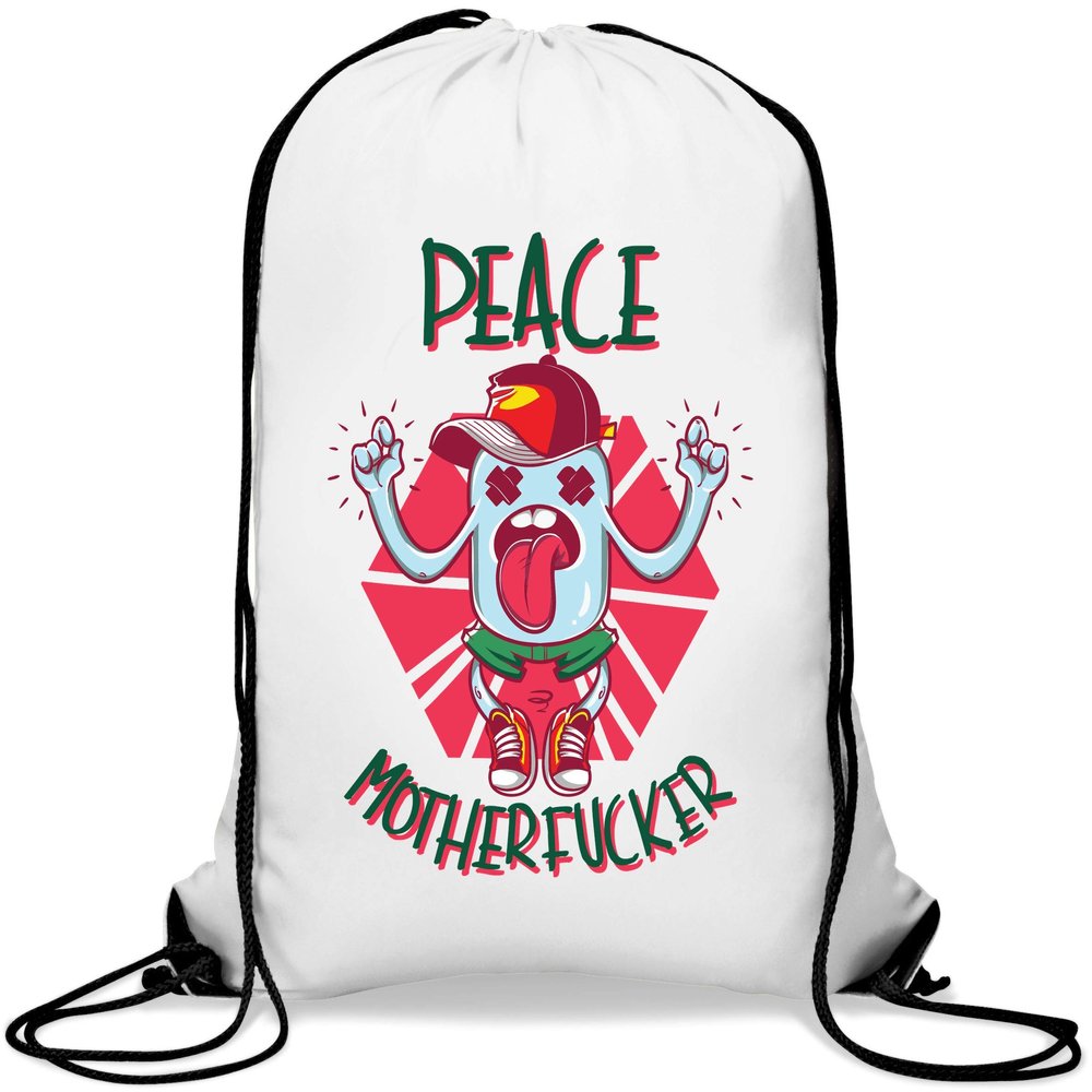 Peace Mother F_cker Pill Urban Graphic Drawstring Gym Bag