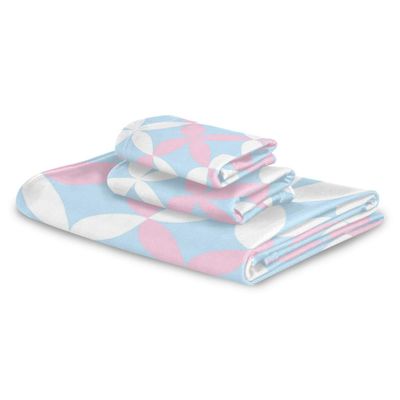 MONTOJ Bath Towel, Hand Towel, Clover Pattern, 3-Piece Set